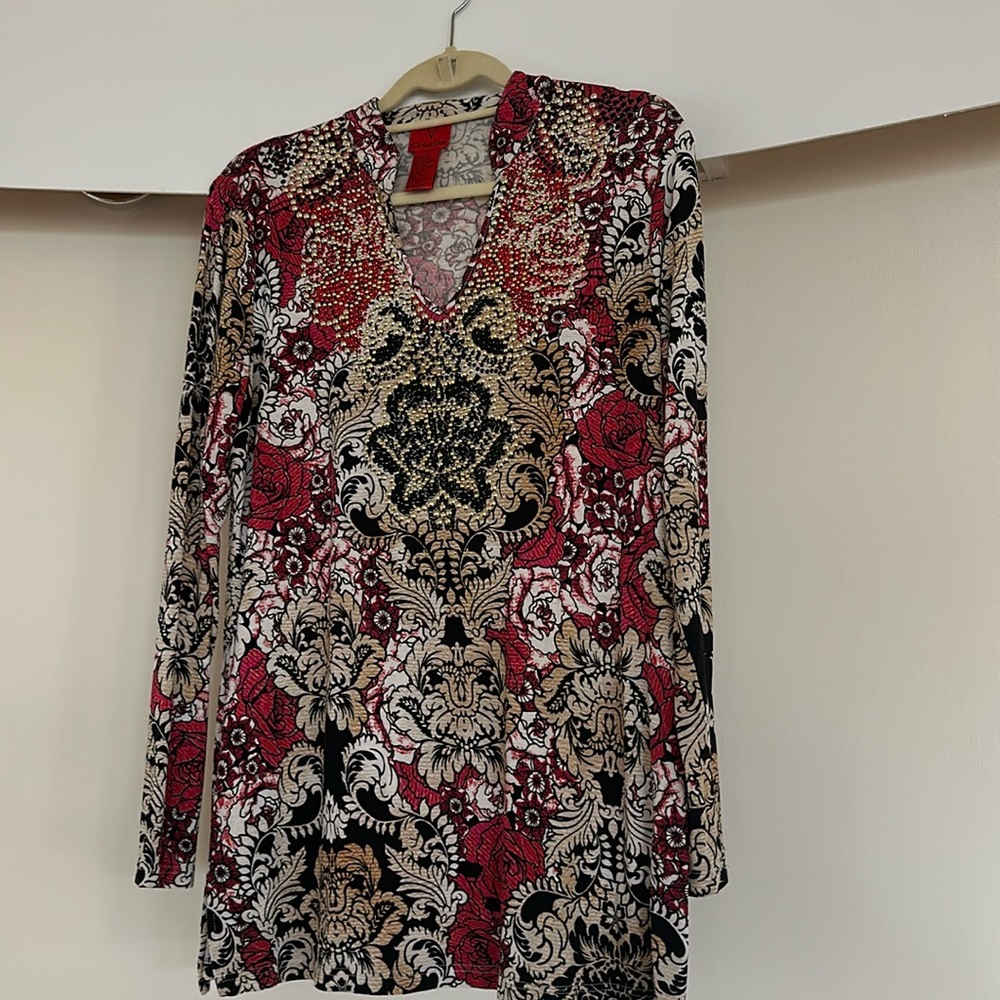 Christina V , Beautiful Embellished ,Shirt.